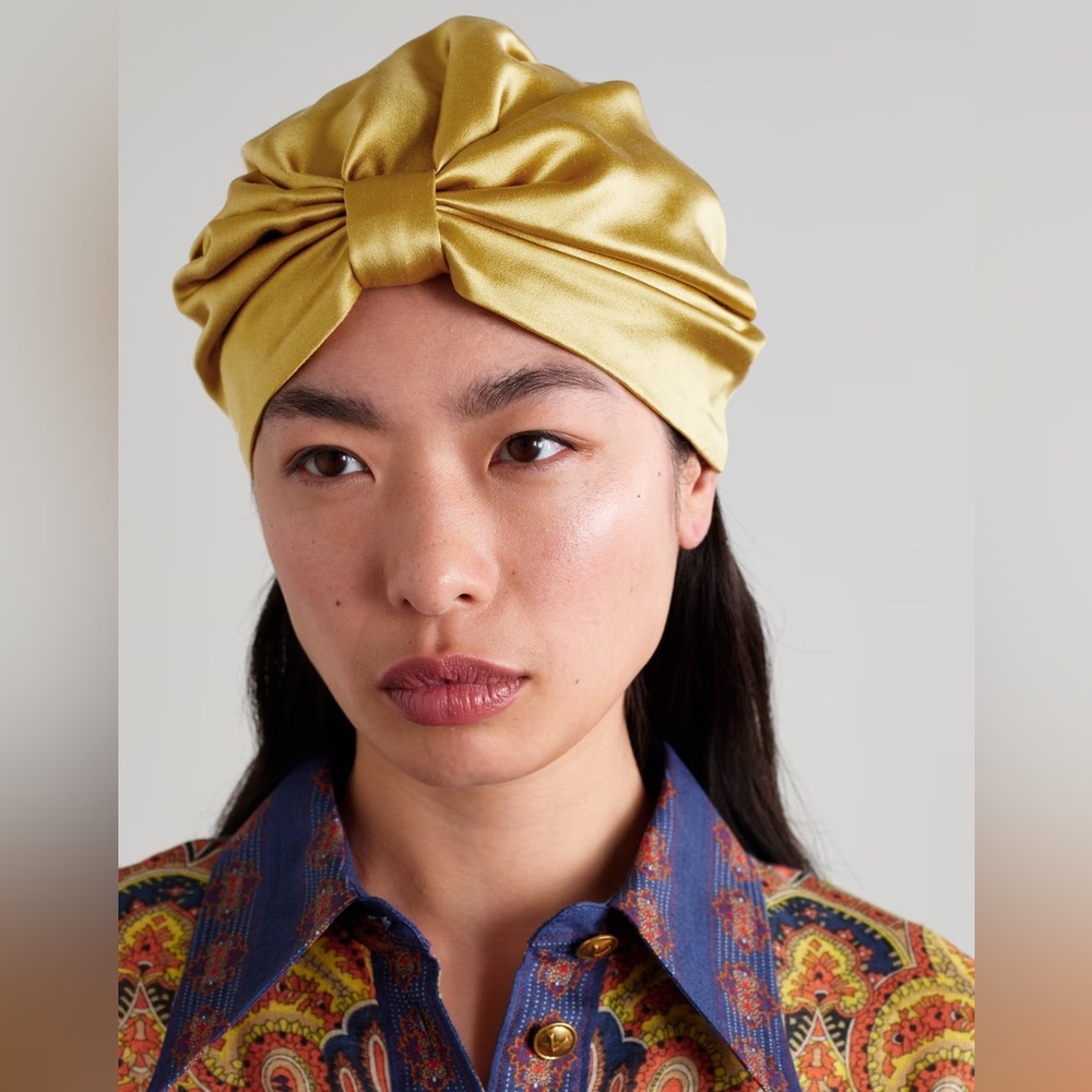 VALENTINO GARAVANI 100% Silk Turban Light Peach/Blush Color Made in Italy - Picture 9 of 10